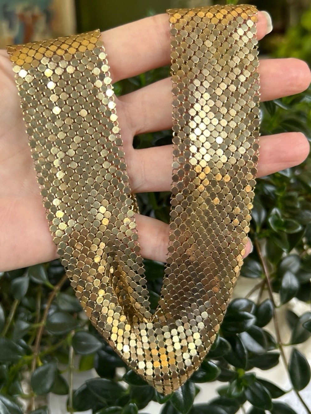 Vintage Gold Sequin Mesh Necklace - Women Accessories